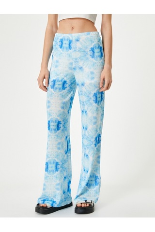 Koton Bol Paça Pantolon Batik Desenli Normal Bel Mavi Desenli 4sak40011ek Mavi