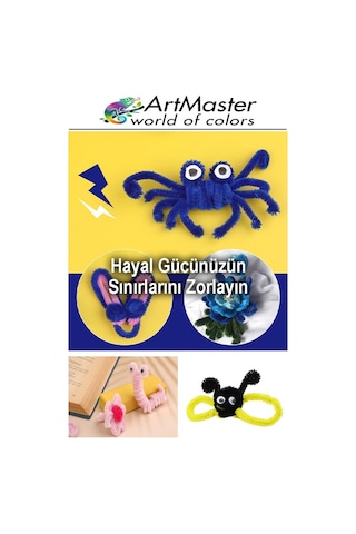 Şönil Açık Mavi 30 Cm 25 Li 1 Paket Renkli Tüylü Tel Şönil Pipo Temizleyici Okul Öncesi Anasınıfı Kreş Hobi Eğitici
