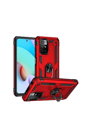 Xiaomi Redmi 10 Kılıf Sofya Yüzüklü Standlı Zırhlı Silikon Kılıf