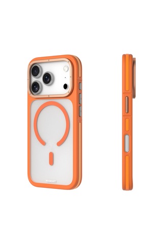 İphone 17 Pro Uyumlu Kılıf M-safe Şarj Özellikli Youngkit Rock Sand Serisi Kapak Turuncu Turuncu