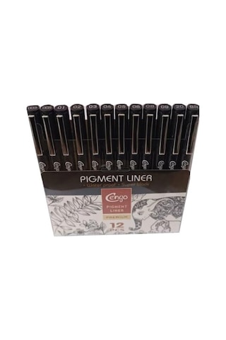 Cengo Pigment Liner Teknik Çizim Kalem Seti 12li