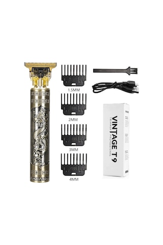 Vintage T9 Trimmer Şarjlı Saç Sakal Kesme Makinesi