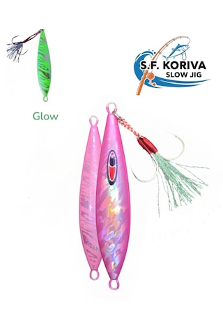 Koriva Slow Jig 80gr - Glow - Akya Sinarit Lahos Trança Antenli Mercan Gibi Balık Avları İçin Jig