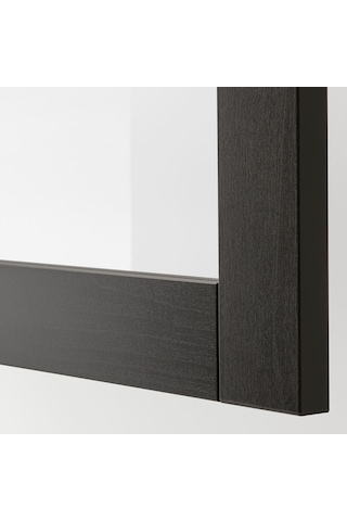 Raf Ünitesi, Venge-siyah-kahverengi-şeffaf Cam, 120x40x64 Cm, Sındvık Siyah