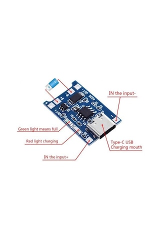 Tp4056 3,7V Şarj Devresi - Korumalı Mod Type C