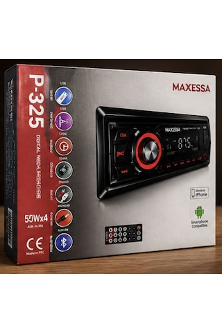 Maxessa P325 Bluetooth Oto Teyp Usb Sd Aux Fm Radyo 4x50w Dijital Medya Receiver