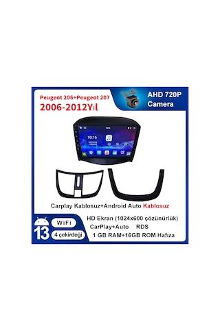 Peugeot-206+ Ve Peugeot-207 2006-2012yıl Carplay 9inç 1/16gb