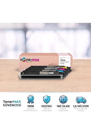 Hp Laserjet Pro Cp1025nw Uyumlu Toner Seti Çipli 126a Cmyk 4 Renk