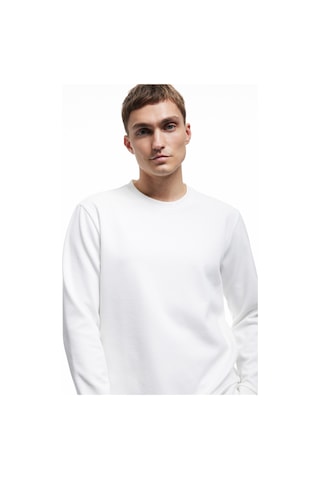 Koton Uzun Kollu Bisiklet Yaka Basic Sweatshirt Beyaz 6wam70090mk Beyaz