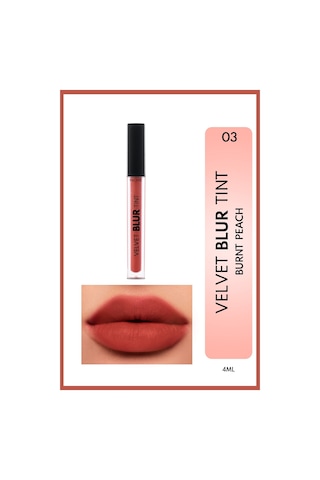 Note Cosmetics Velvet Blur Tint Kadife Bitişli Nemlendirici Mat Ruj - 03 Burnt Peach - Nude