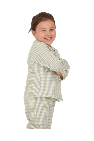 The Don Açık Yeşil Ekose Kız Çocuk Pijama Takımı (9-14 Yaş)