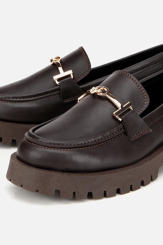 Yaya By Hotiç Yaya Kadın Kahverengi Tokalı Klasik Loafer