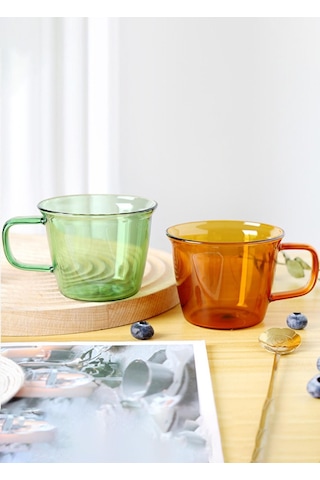 The Mia Renkli Cam Kupa Amber 230 Ml