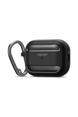 Airpods Pro 2 İle Uyumlu Kılıf Rugged Armor Üst Düzey Koruma Siyah Karbon Kapak - Acs05482 Tr Gara