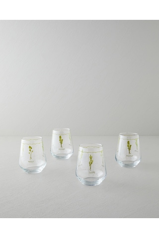 English Home Parsley Cam 4'lü Bardak 425 Ml Yeşil