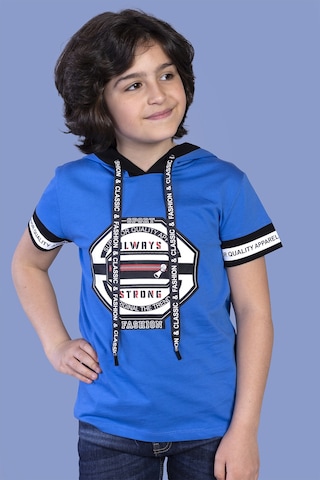 Toontoy Kids Toontoy Erkek Çocuk Kapüşonlu Baskılı Tişört Yeşil