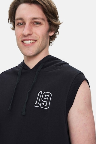 Ucla Hewıtt Siyah Nakışlı Sıfır Kol Sweatshırt Oversize Erkek Sweatshirt Siyah