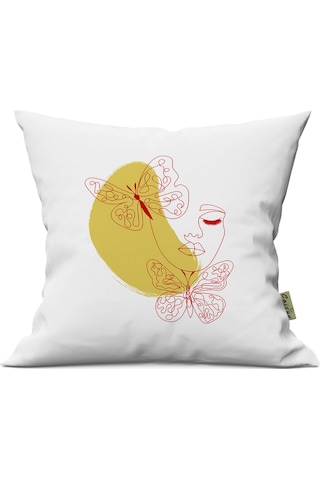 Modern Kadın Silüet Desenli Çift Yön Dijital Baskılı Dekoratif Kırlent Kılıfı Yastık Kılıfı 39x39cm Karışık/Çok Renkli