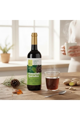 4 X 500 Ml Kozak Bergama Vakfı Kozalak Şurubu Giritli Metin Efendi