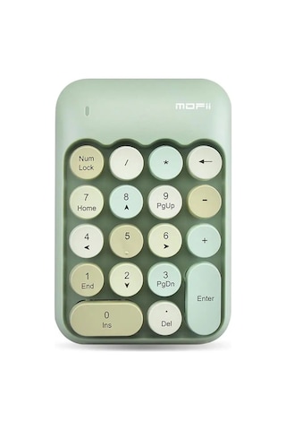 Renkli Daktilo Tarzı Vintage Kablosuz Wıreless Numeric Keypad 18 Tuşlu Sayısal Klavye Numpad