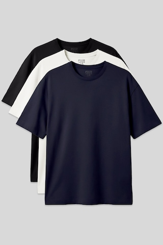 Basic Oversize O Yaka 3lü Paket Siyah-lacivert-ekru Erkek T-shirt - 88377 Siyah - Lacivert - Beyaz