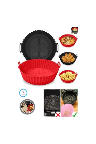 Yayke Silikon Pişirme Kap & Air Fryer Hava Fritözü Pişirme Kabı & Çok Renkli