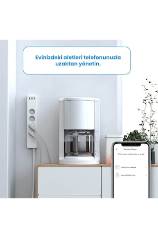 Meross Wi-Fi Uzaktan Kontrollü Akım Korumalı 4 USB Girişli Akıllı 4lü Priz