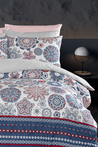 Lastikli Çarşaflı Tek Kişilik Nevresim Takımı Star Lacivert-gri