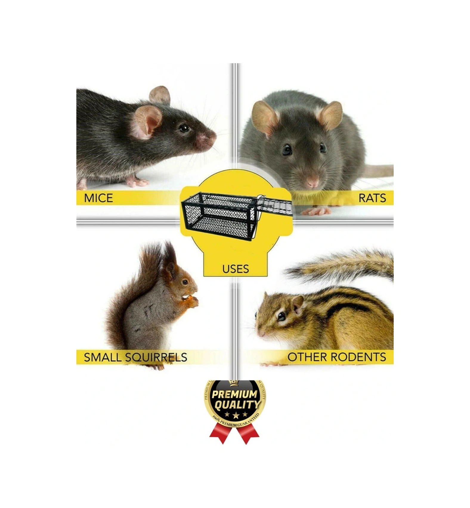 Özel Üretim Etkili Pratik Güvenli Hayvan Kemirgen Kontrolü Yaylı Otomatik Kilitli Metal Fare Kafesi