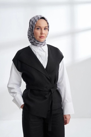 Armanda Lıne Desen Twıll İpek Eşarp -4304 - 90 X 90 / Gri - 77 Gri - 77