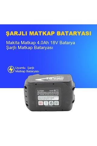 Makita Matkap 4.0ah 18v Batarya Uyumlu Uzun Ömürlü, Yüksek Performans Pil