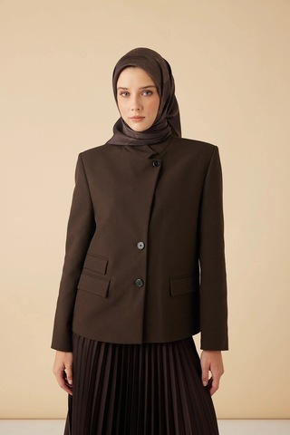 Maisa Ferya Mulberry İpek Eşarp 90 90 Cm - Kahverengi 4778