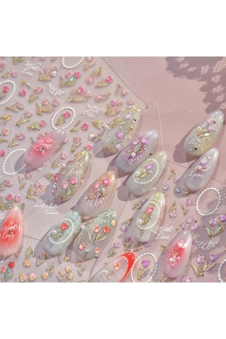 Flybuy Lale Çiçek Jöle Kabartma Yıldız Kalp Şeftali Çiçeği 5d Ms778