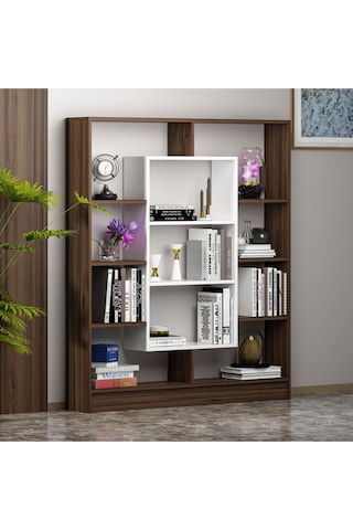 Venüs Kitaplık - Ceviz Parlak Beyaz