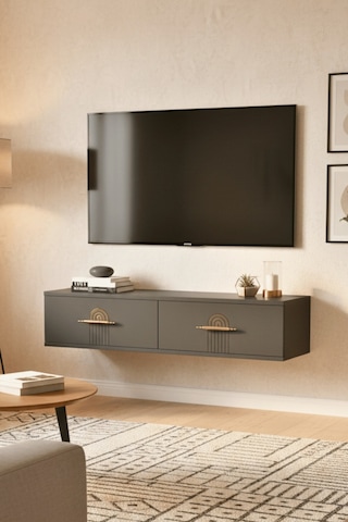 Tda1215a - İda120 Duvara Montaj Tv Stand, Tv Rafı, Tv Sehpası Antrasit 120cm