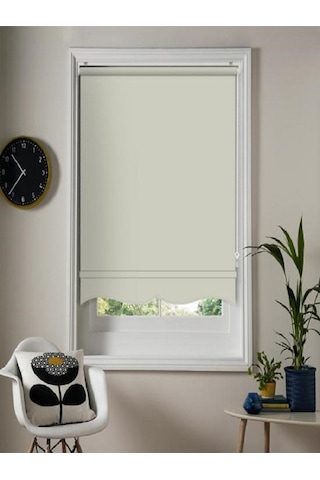 Mat Polyester Krem Stor Perde Krem