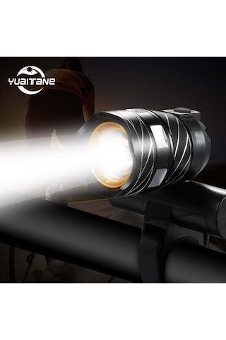 Bisiklet Farı 15000 Lümen T6 Led 3000Mah Pil Su Geçirmez Siyah