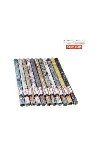 Desenli Folyo Duvar Kağıdı - 2 M X 45 Cm Dekorasyon Yapışkanlı Kağıt Hediye Alternatifi