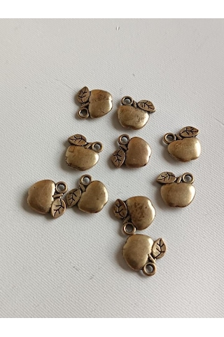 Elma Metal Çinko Alaşım Kolye Ucu 11x2mm 10 Adet Sarı Çok REnkli