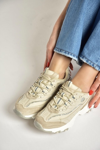 Fox Shoes Y702038709 Bej Kalın Tabanlı Spor Ayakkabı Sneakers Bej