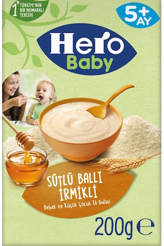 Hero Baby Sütlü Ballı İrmikli 5+ Ay Kaşık Maması 200 G