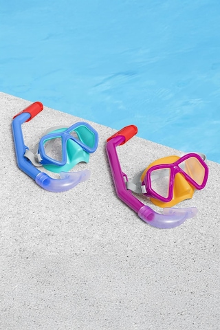 Çocuk 3+ Dalış Gözlük Maske Şnorkel Seti 01 Mavi