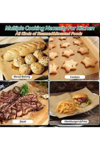 50li Fırınlanabilir Kendinden Yağlı Pişirme Kağıdı 30x40 Tek Kullanımlık Fırın Kağıdı Airfryer Kağıdı