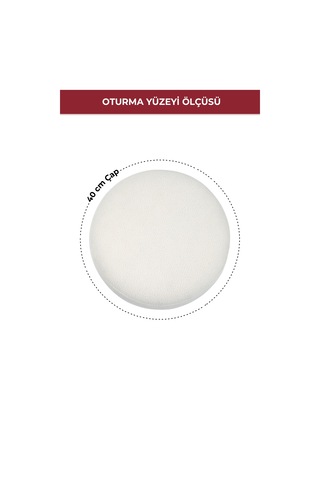 Modern Ahşap Ayaklı Dekoratif Puf, Tabure 6096 Kırıkbeyaz