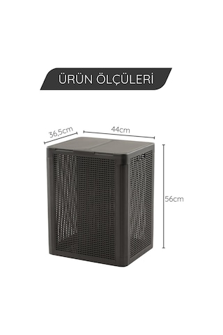 Omnipazar Sy-4632 Smart Duo İki Bölmeli Kirli Çamaşır Sepeti 84 Litre Antrasit 116 Antrasit