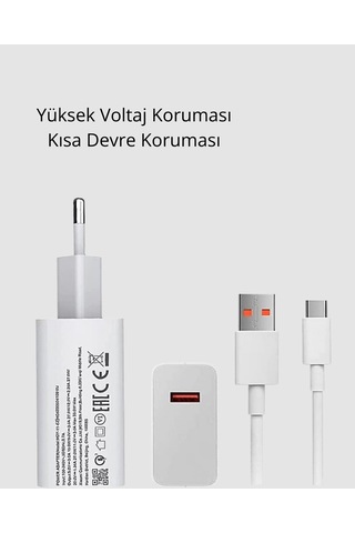 120w Süper Hızlı Şarj Adaptörü - Type-c Kablo Dahil, Yüksek Voltaj Korumalı