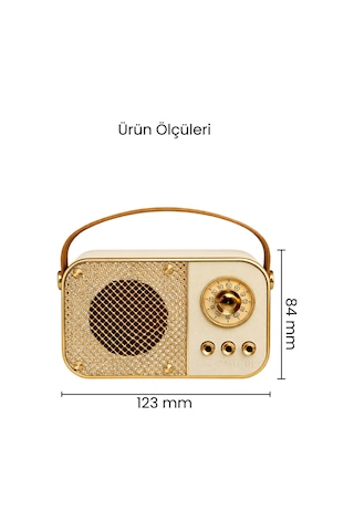 Nostaljik Bluetooth Hoparlör Bluetooth 5.2 Usb & Tf Kart Destekli Led Taşınabilir Speaker
