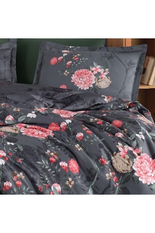 Clasy Saten Çift Kişilik Nevresim Takımı Alfon V1 Kahve