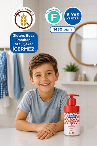 Doğal Çilekli 6 Yaş Ve Üzeri Florürlü Diş Macunu Pompalı 200 Ml Temel Bakım