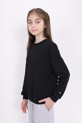 Toontoy Kız Çocuk Baskılı Sweatshirt Antrasit Melanj